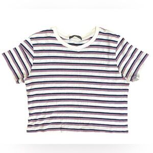 brandy melville striped cropped tee